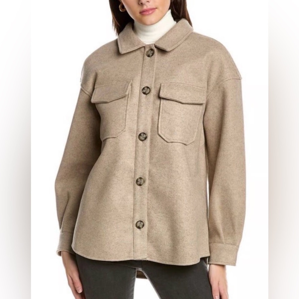 Anthropologies women’s Avec Les Filles Felted Taupe Shacket Size Large